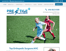 Tablet Screenshot of prestigesportsmedicine.com